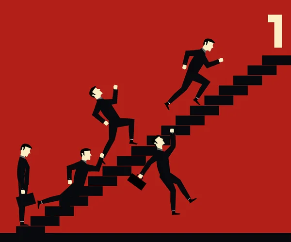 Işadamı merdiven rekabet — Stok Vektör