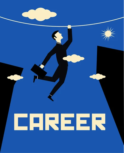 Businessman Career Climb — Stock Vector