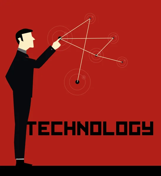 Businessman Technology — Stock Vector