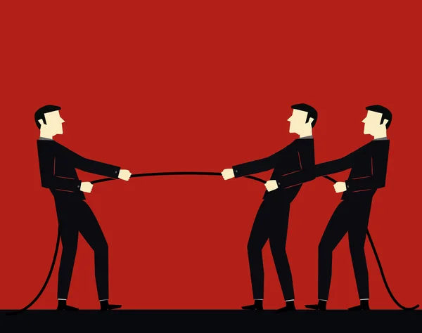 Homme d'affaires tirant une corde — Image vectorielle