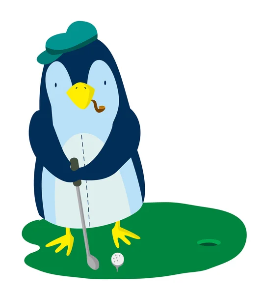 Pingwin golf — Wektor stockowy