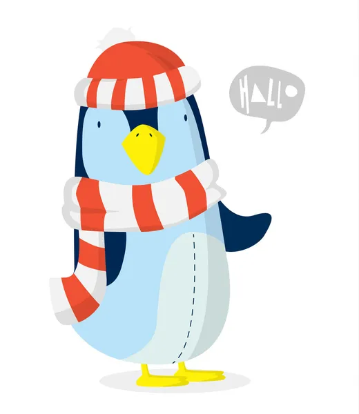 Navidad de pingüino — Vector de stock