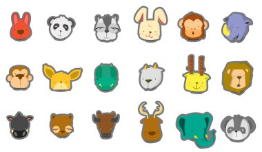 Baby animal head clipart