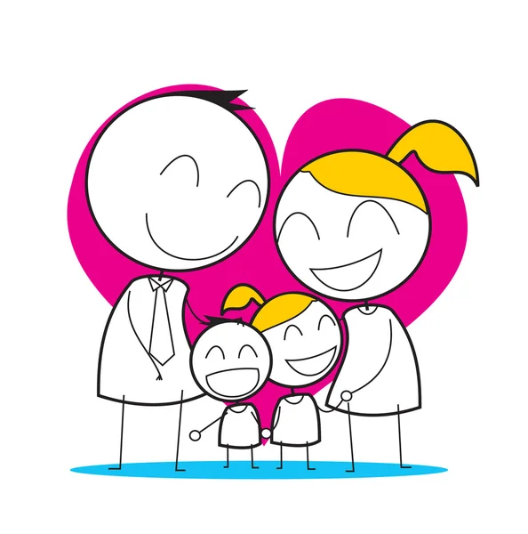 Famille heureuse — Image vectorielle