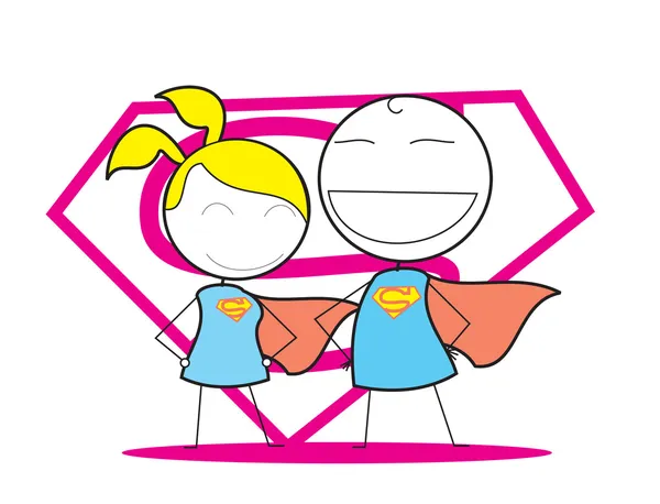 Super man och kvinna — Stock vektor