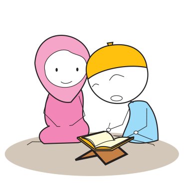 Reading al-qur an clipart