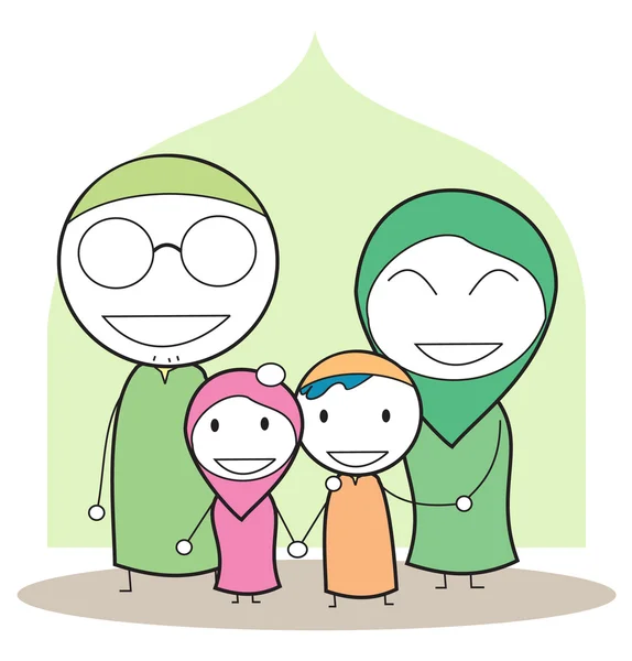 Famiglia musulmana — Vettoriale Stock