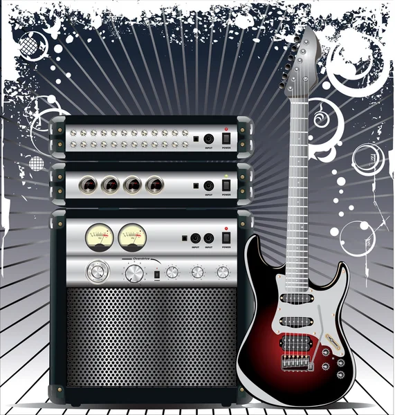 Guitare Combo fond musical — Image vectorielle