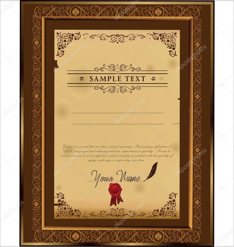 Certificate Completion Template 10805200 - WDRFree Vector illustration of Certificate Completion Template 10805200