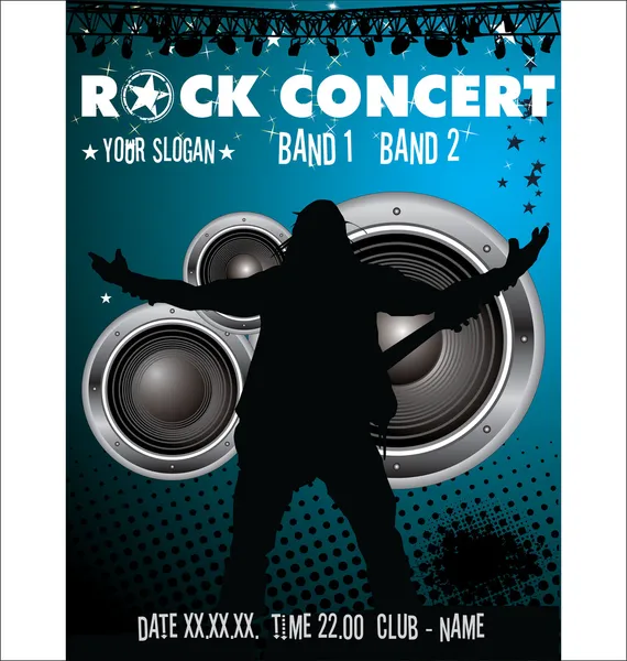 Rock concert behang — Stockvector