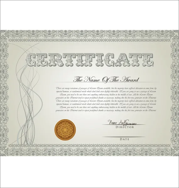 Vector illustration of detailed certificate — Stock Vector