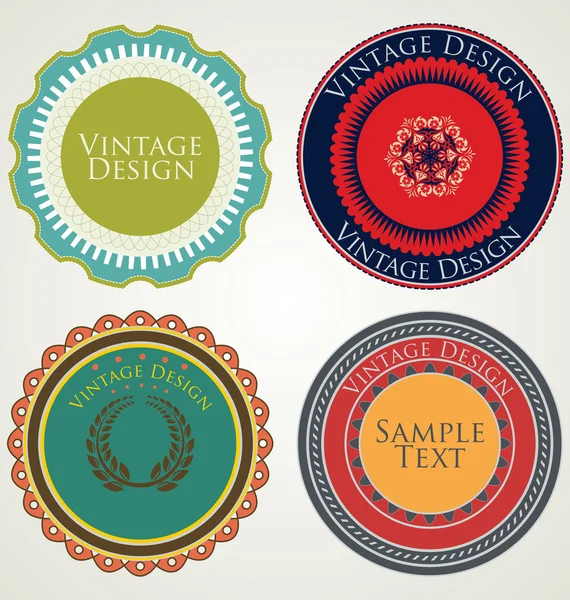 Autocollants et étiquettes vintage — Image vectorielle