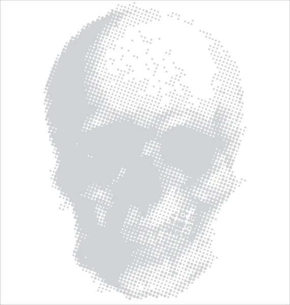 Halftone Skull — Stock Vector