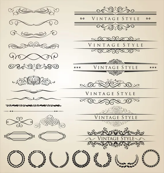 Borde decorativo y marco conjunto — Archivo Imágenes Vectoriales