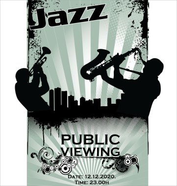 Jazz musician silhouettes clipart
