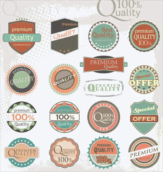 Conjunto de etiquetas de calidad retro premium vintage — Vector de stock