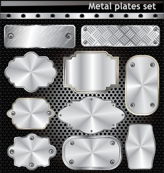 Plaques métalliques ensemble — Image vectorielle