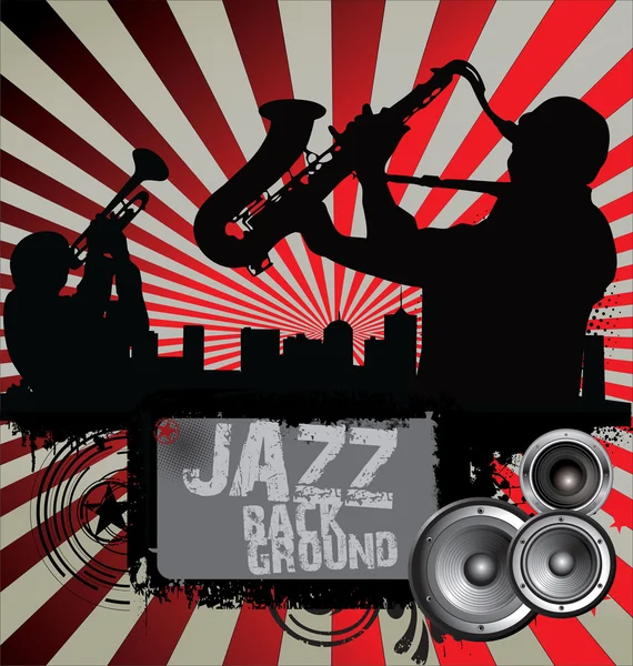 Silhouettes de musiciens de jazz — Image vectorielle