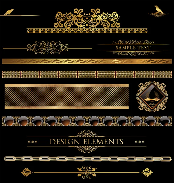 Diseño de elementos dorados — Archivo Imágenes Vectoriales