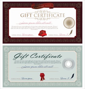 Vector Gift Certificate And Ornaments clipart