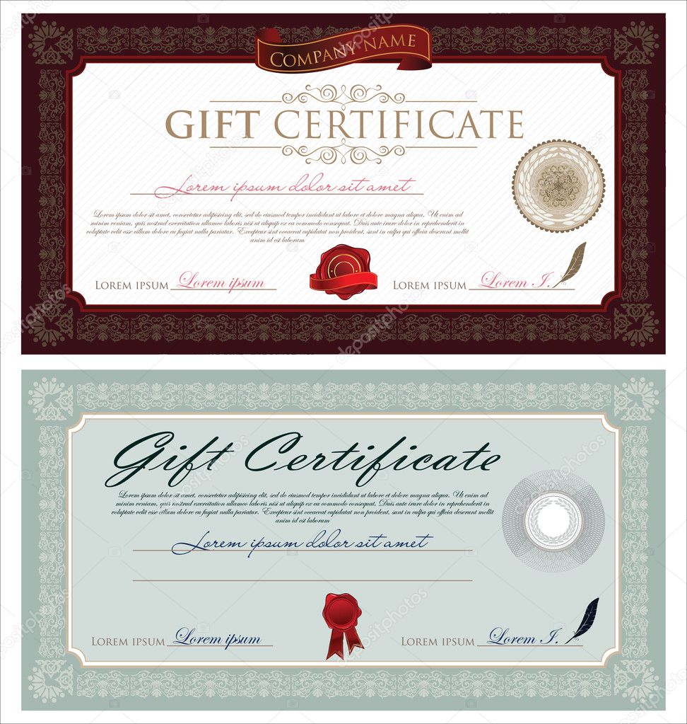 Vector Gift Certificate And Ornaments
