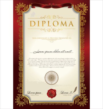 Certificate Or Diploma Template clipart