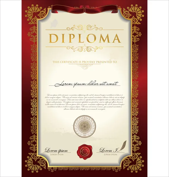 Certificate Or Diploma Template — Stock Vector