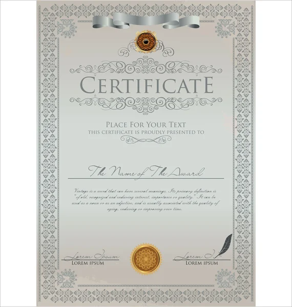 Certificate Or Diploma Template — Stock Vector