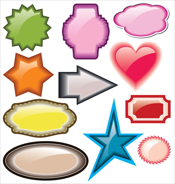 Design of advertisement labels stickers — Stock Vector
