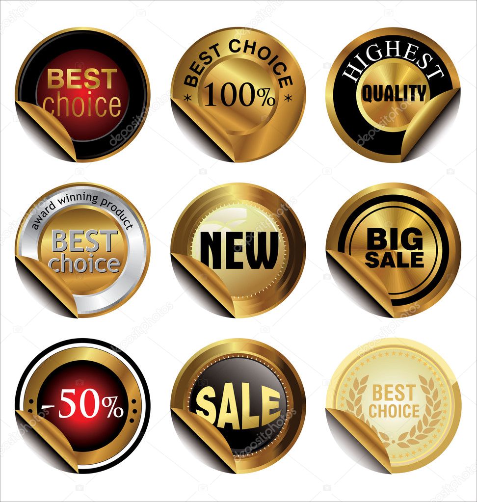 Collection of Premium Quality and Guarantee Labels