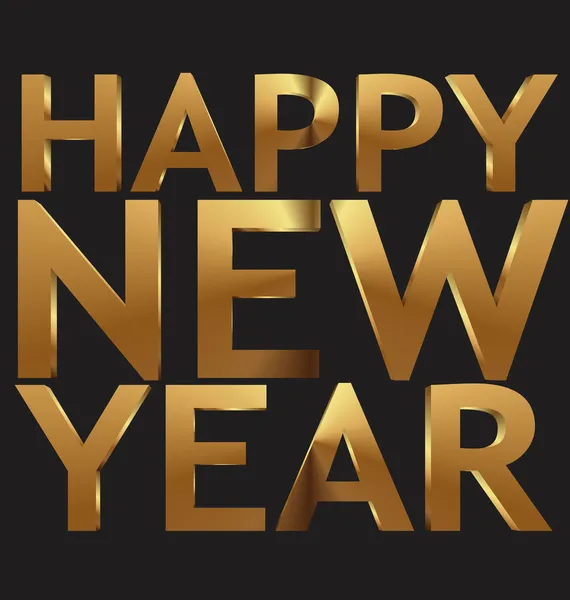 Happy New Year 3d gold - vector illustration — Stock Vector