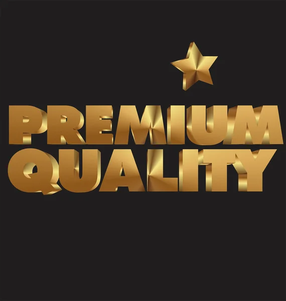 Qualidade premium 3d texto dourado —  Vetores de Stock