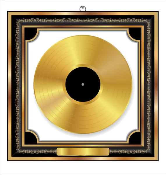Gouden vinyl dics award — Stockvector