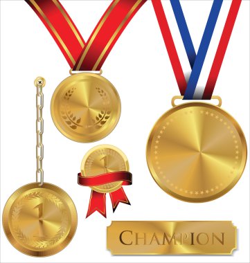 Vector illustration of gold medal clipart