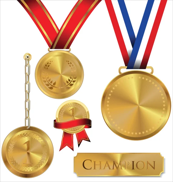 Vector illustration of gold medal — Stock Vector