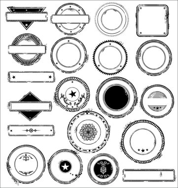 Grunge stamps design elements clipart