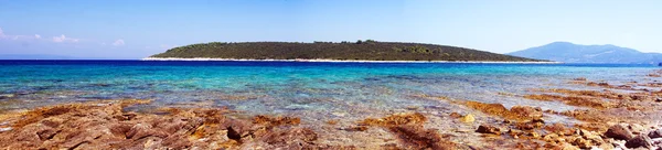 Панорамный морской пейзаж с острова Корчула — стоковое фото