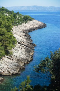 Rocky cove manzara korcula, Hırvatistan