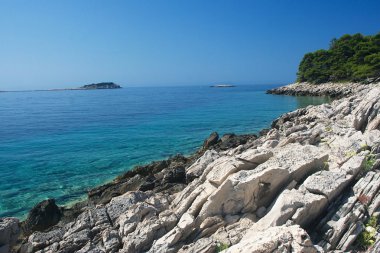 sihirli deniz manzara içinde pritzba, Hırvatistan