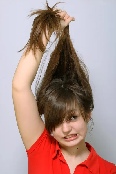 Fight with hairs — Stock Photo, Image