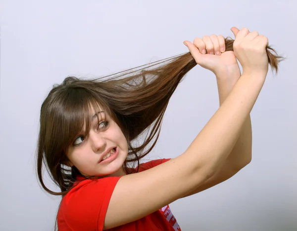 Kampf mit den Haaren — Stockfoto