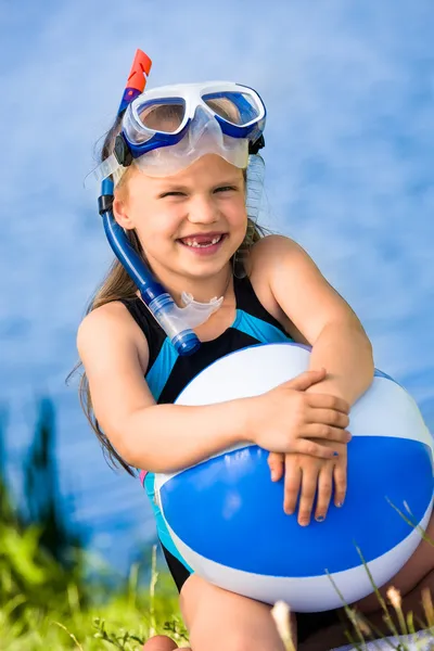 Chica de snorkel — Foto de Stock
