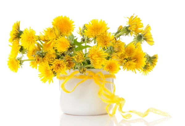 Vase with dandelions — Stock Photo, Image