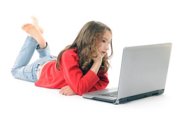 Little girl with notebook