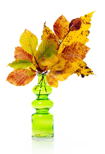 Vase with autumn bouquet — Stock Photo, Image