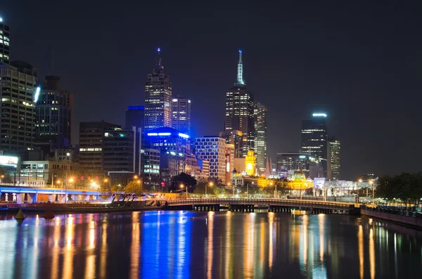 Rio Yarra, Melbourne City Skyline — Fotografia de Stock