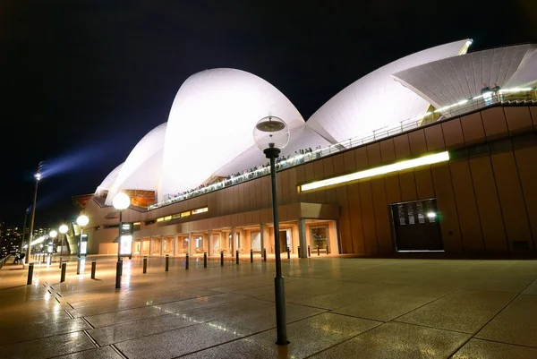 悉尼歌剧院在夜间鱼眼 — 图库照片