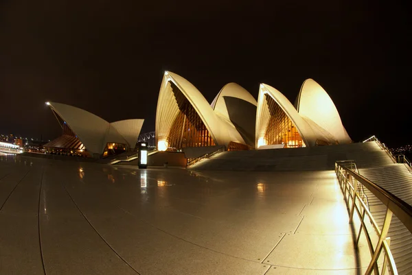 夜魚眼レンズ シドニー オペラ ハウス — ストック写真
