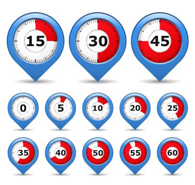 Pointers with timers clipart