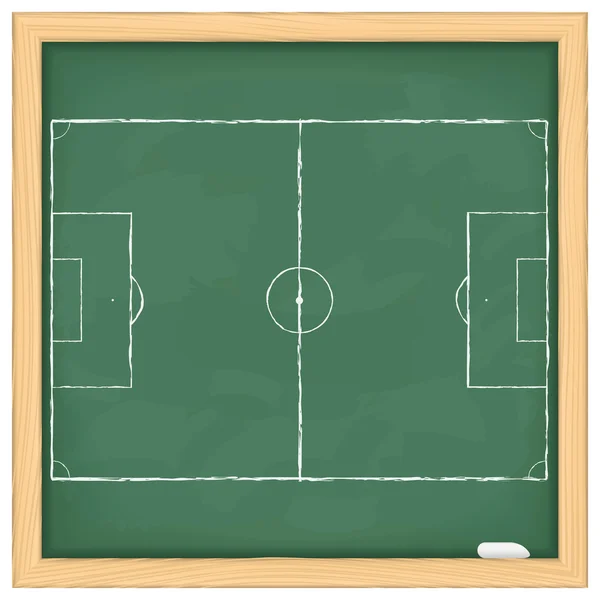 Fotbollsplan på svarta tavlan — Stock vektor